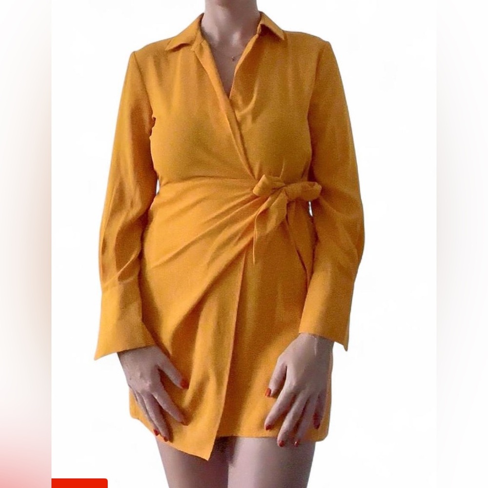 House of Harlow 1960 Vibrant Orange Long Sleeve Dress